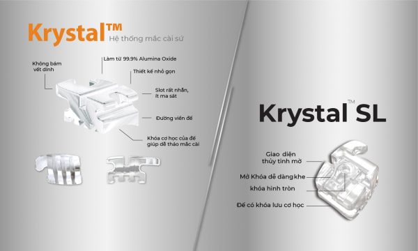 Hệ thống mắc cài sứ và sứ tự buộc Krystal và Krystal SL