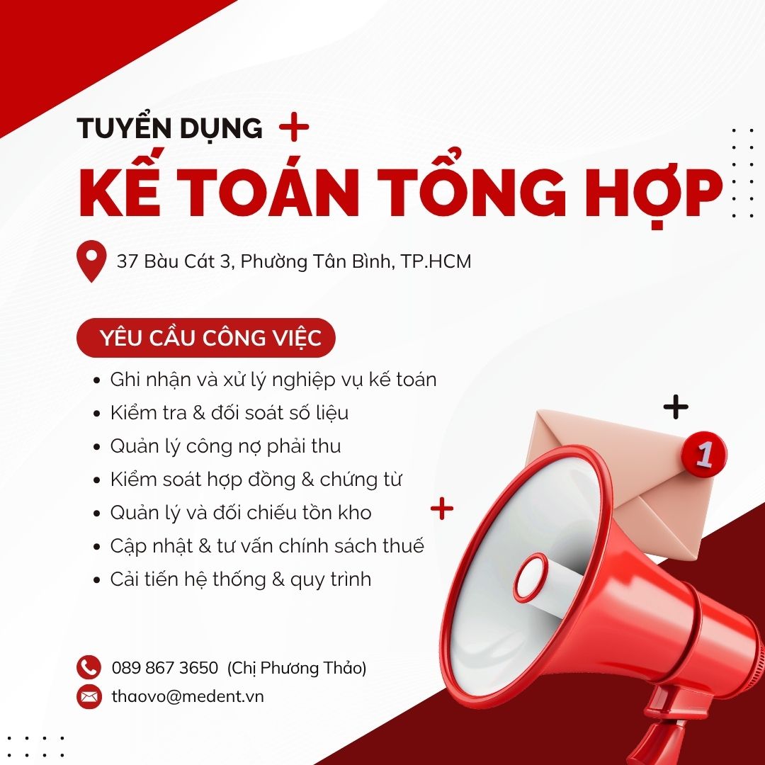 tuyển dụng kế toán tổng hợp medent